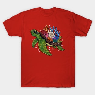 Sea Turtle Coral Illustration T-Shirt